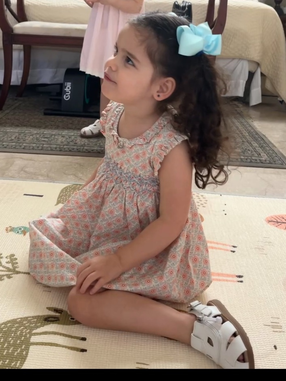 Vintage Orange and White Kids Dress